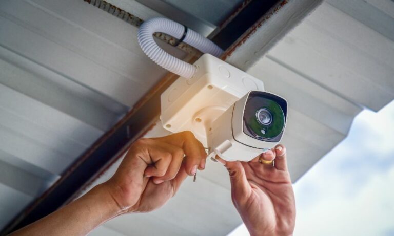 installing camera for security systems monitoring