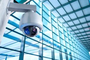 Monitored security system for a commerical facility